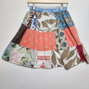 Ashley Taylor Women's Patchwork Boho Skirt Multicolor 100% Cotton One Size